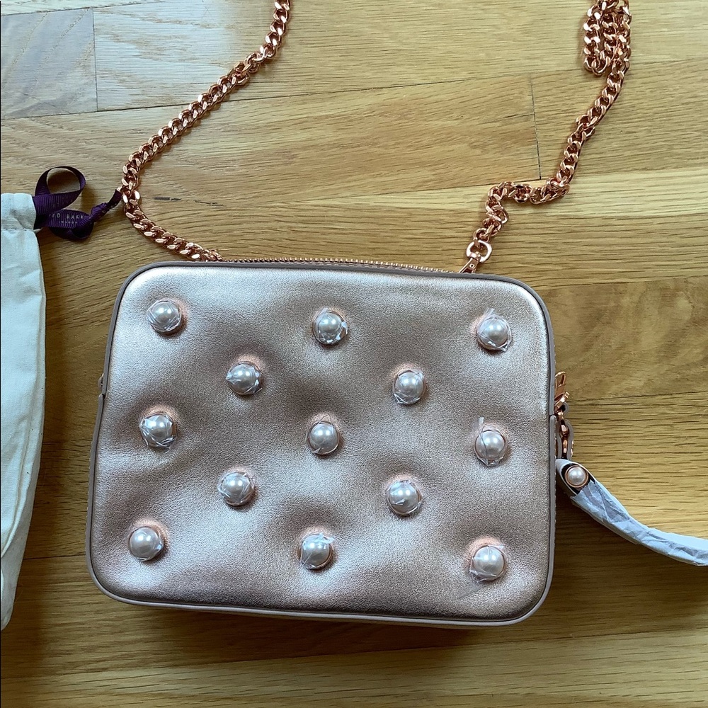 Ted Baker London rose gold and pearl bag